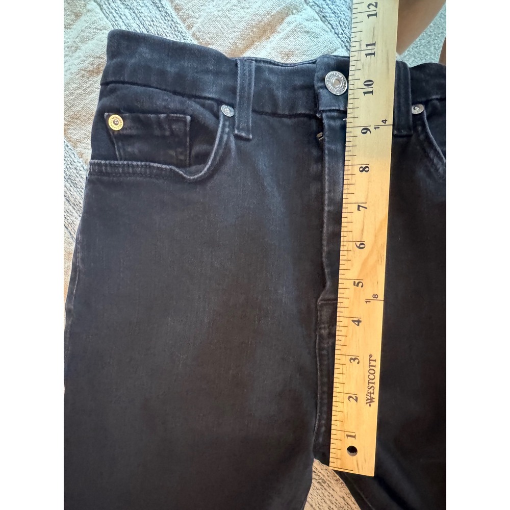 7 For All Mankind Aubree High Waisted Skinny Jeans Black Denim 27 - Picture 3 of 8